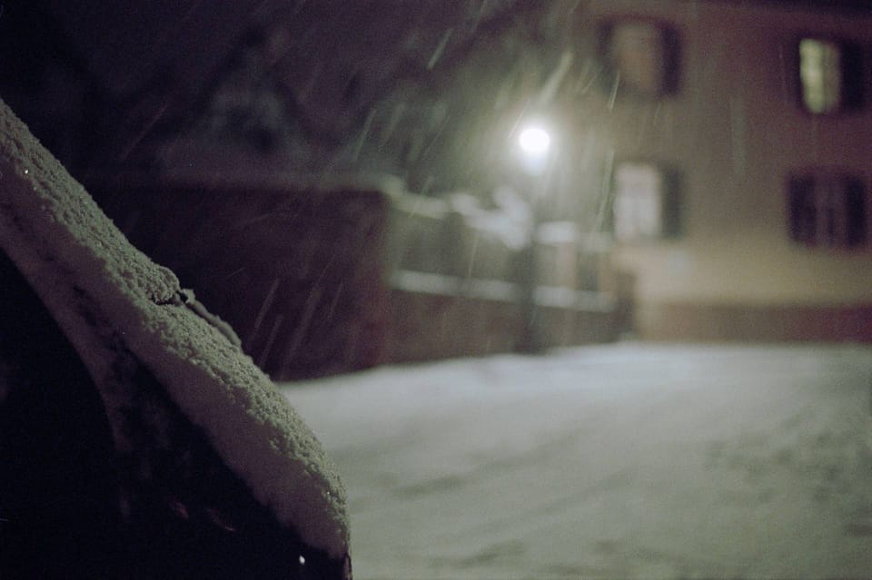 A Snowy Night captured on Film - Kodak Portra 800 & CineStill 800T